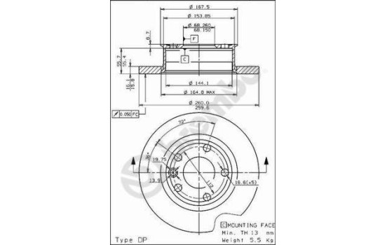 Brake Disc 08.5497.10 Brembo, Image 2