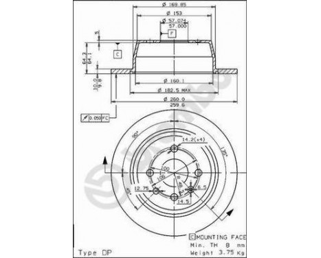 Brake Disc 08.5559.10 Brembo, Image 2