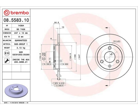 Brake Disc 08.5583.10 Brembo, Image 4
