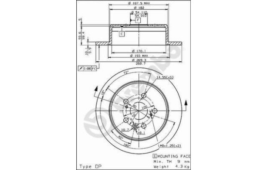 Brake Disc 08.5625.10 Brembo, Image 2
