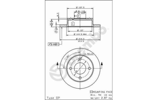Brake Disc 08.5629.10 Brembo, Image 2
