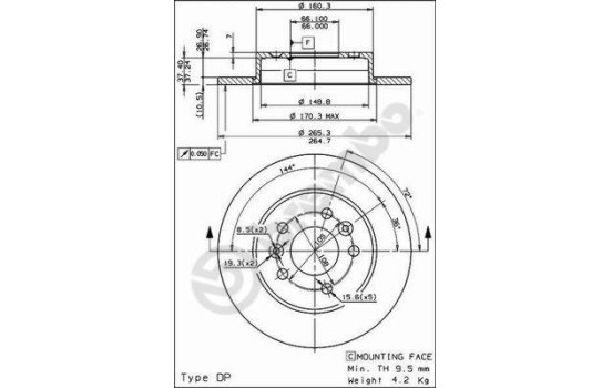 Brake Disc 08.5645.50 Brembo, Image 2