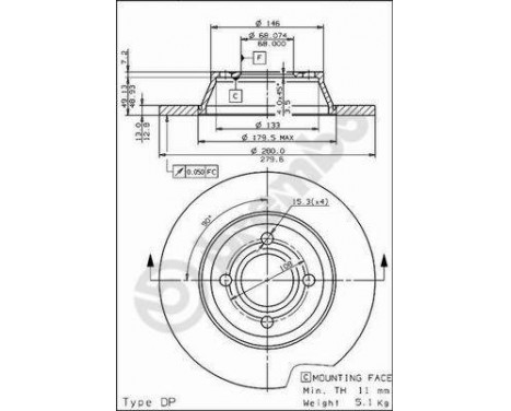 Brake Disc 08.5709.10 Brembo, Image 2