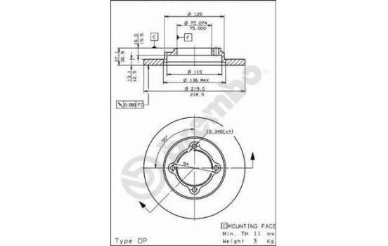 Brake Disc 08.5741.10 Brembo, Image 2