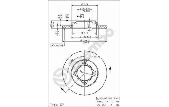 Brake Disc 08.5741.20 Brembo, Image 2