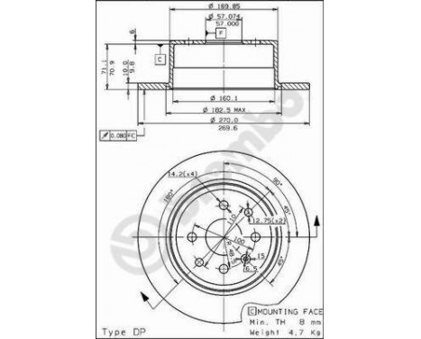 Brake Disc 08.5748.10 Brembo, Image 2