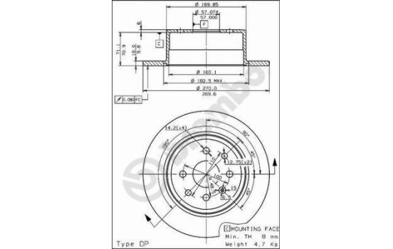 Brake Disc 08.5748.10 Brembo, Image 2