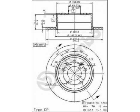 Brake Disc 08.5748.20 Brembo, Image 2