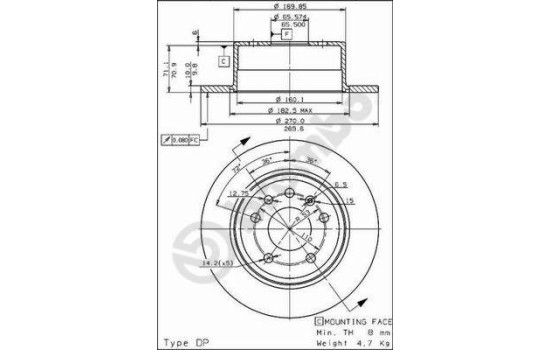 Brake Disc 08.5748.20 Brembo, Image 2