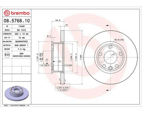 Brake Disc 08.5768.10 Brembo, Image 4