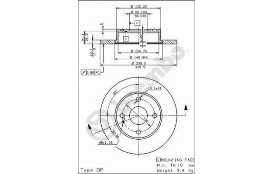 Brake Disc 08.5796.10 Brembo, Image 2