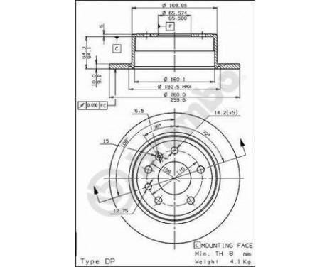 Brake Disc 08.5879.10 Brembo, Image 2