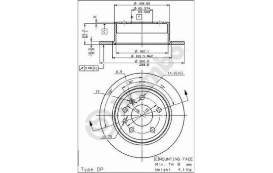 Brake Disc 08.5879.10 Brembo, Image 2