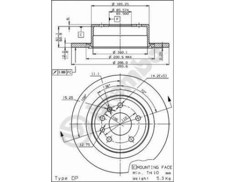 Brake Disc 08.5891.10 Brembo, Image 2