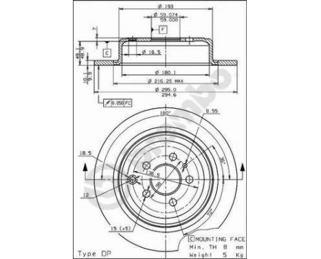 Brake Disc 08.5898.10 Brembo, Image 2