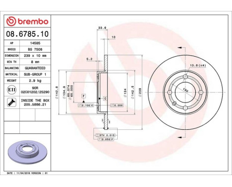 Brake Disc 08.6785.10 Brembo, Image 4