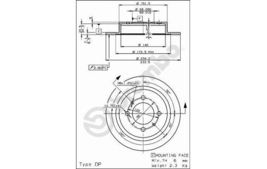 Brake Disc 08.6899.10 Brembo, Image 2