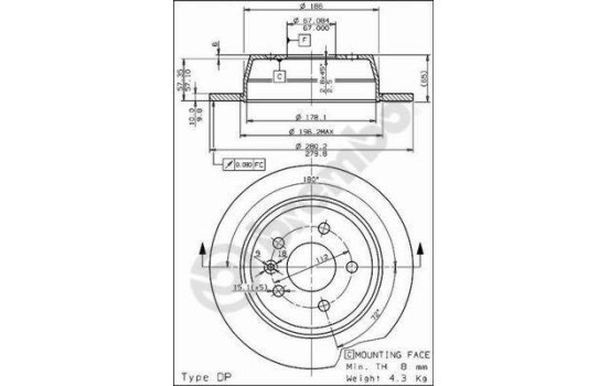 Brake Disc 08.6968.10 Brembo, Image 2