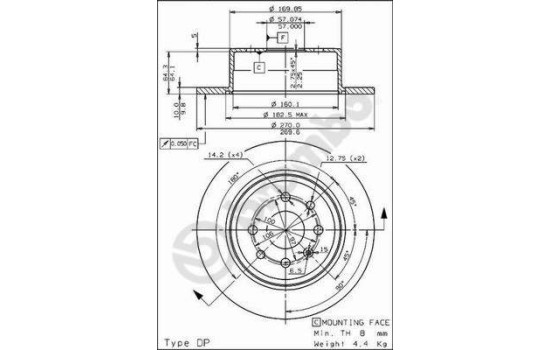 Brake Disc 08.7014.10 Brembo, Image 2
