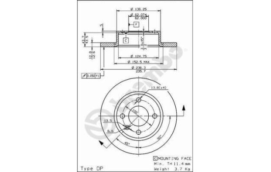 Brake Disc 08.7237.10 Brembo, Image 2