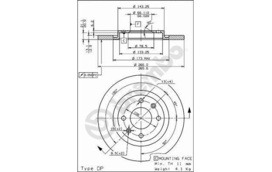 Brake Disc 08.7238.10 Brembo, Image 3