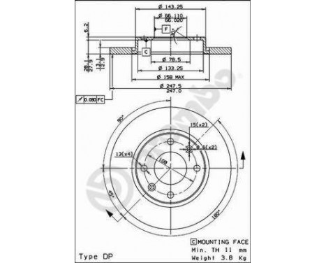 Brake Disc 08.7351.14 Brembo, Image 2