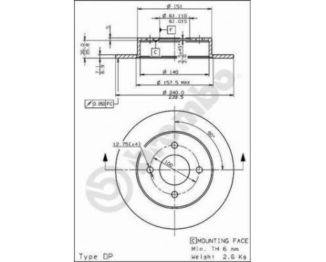 Brake Disc 08.7355.10 Brembo, Image 2