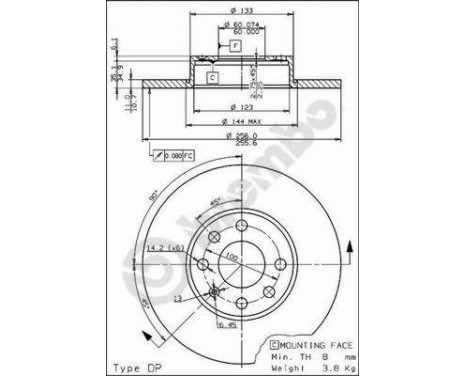 Brake Disc 08.7637.10 Brembo, Image 2