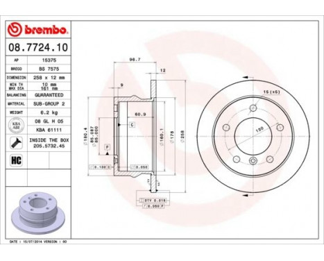 Brake Disc 08.7724.10 Brembo, Image 3