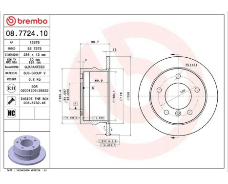 Brake Disc 08.7724.10 Brembo, Image 4