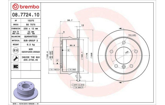 Brake Disc 08.7724.10 Brembo, Image 4