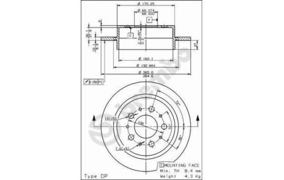 Brake Disc 08.7768.10 Brembo, Image 2