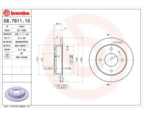 Brake Disc 08.7811.10 Brembo, Image 3