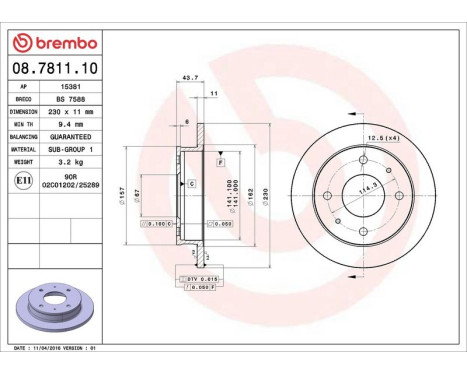 Brake Disc 08.7811.10 Brembo, Image 4