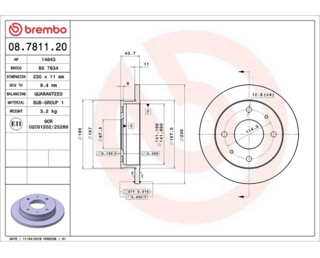Brake Disc 08.7811.20 Brembo, Image 4