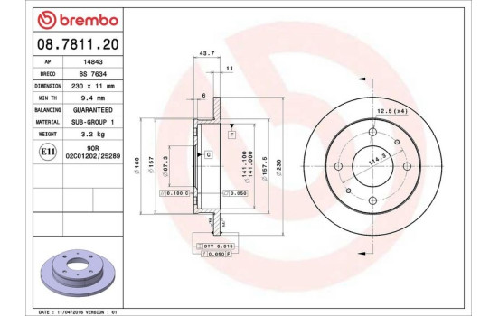 Brake Disc 08.7811.20 Brembo, Image 4