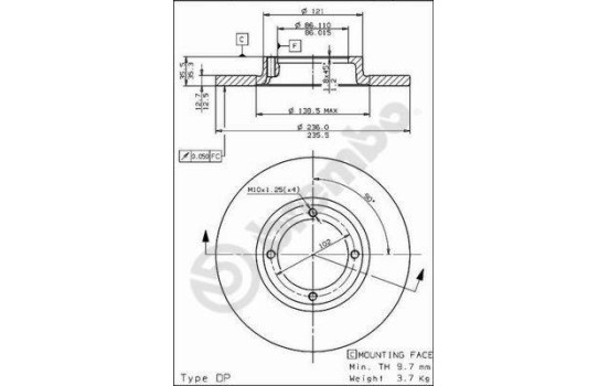 Brake Disc 08.7822.10 Brembo, Image 2