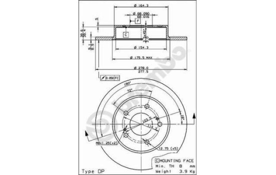 Brake Disc 08.8065.14 Brembo, Image 2