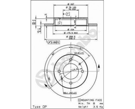 Brake Disc 08.9081.10 Brembo, Image 2