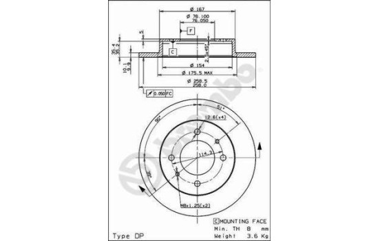 Brake Disc 08.9081.10 Brembo, Image 2