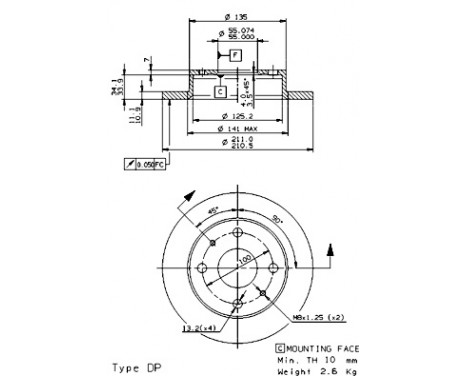 Brake Disc 08.9138.10 Brembo, Image 2