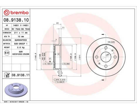 Brake Disc 08.9138.10 Brembo, Image 4