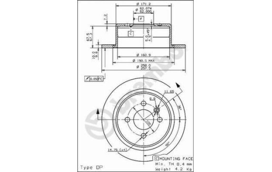Brake Disc 08.9504.10 Brembo, Image 2