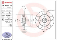 Brake disc 08.9512.75 Brembo