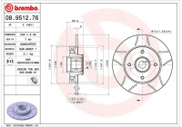 Brake disc 08.9512.76 Brembo