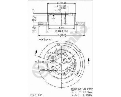 Brake Disc 08.9601.14 Brembo, Image 2