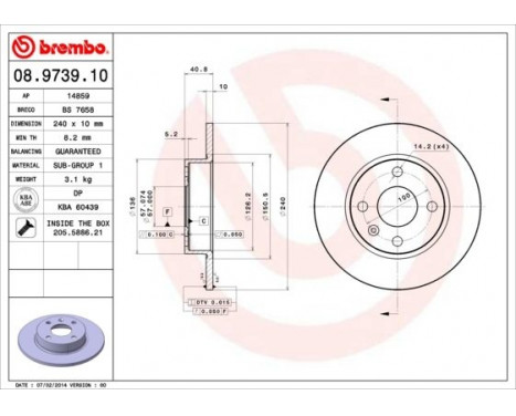 Brake Disc 08.9739.10 Brembo, Image 3