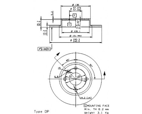 Brake Disc 08.9739.10 Brembo, Image 2