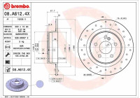 Brake disc 08.A612.4X Brembo