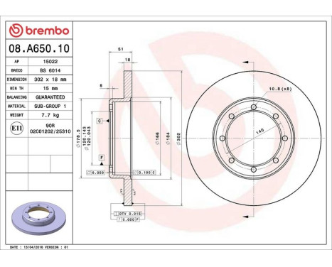 Brake Disc 08.A650.10 Brembo, Image 3